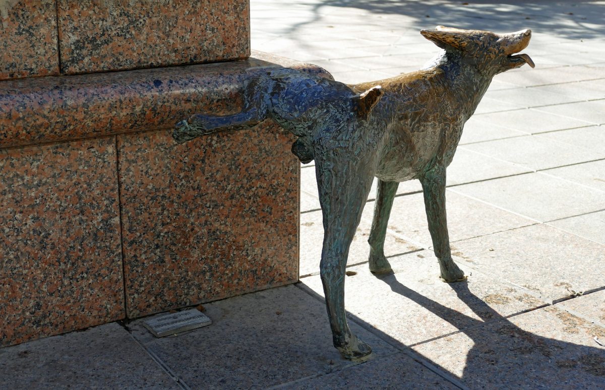 Dog statue going to the toilet related with the how to potty train your dog article